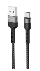 USB кабель Borofone BX34 Type-C 1.0 м, черный цена и информация | Кабели для телефонов | 220.lv