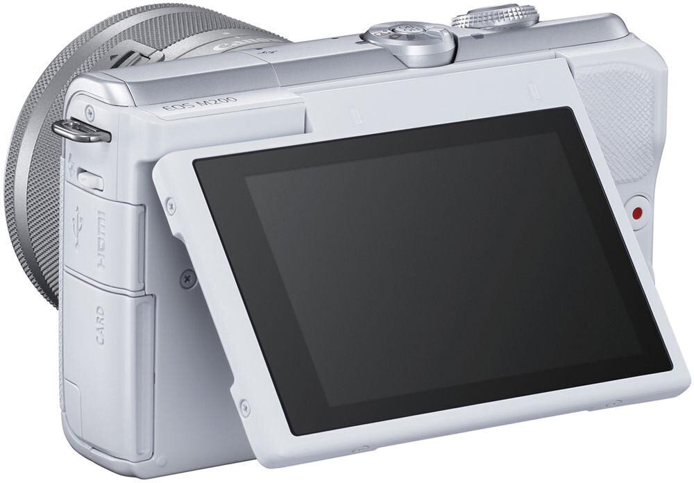 Canon EOS M200 + EF-M 15-45mm IS STM, balts cena un informācija | Digitālās fotokameras | 220.lv