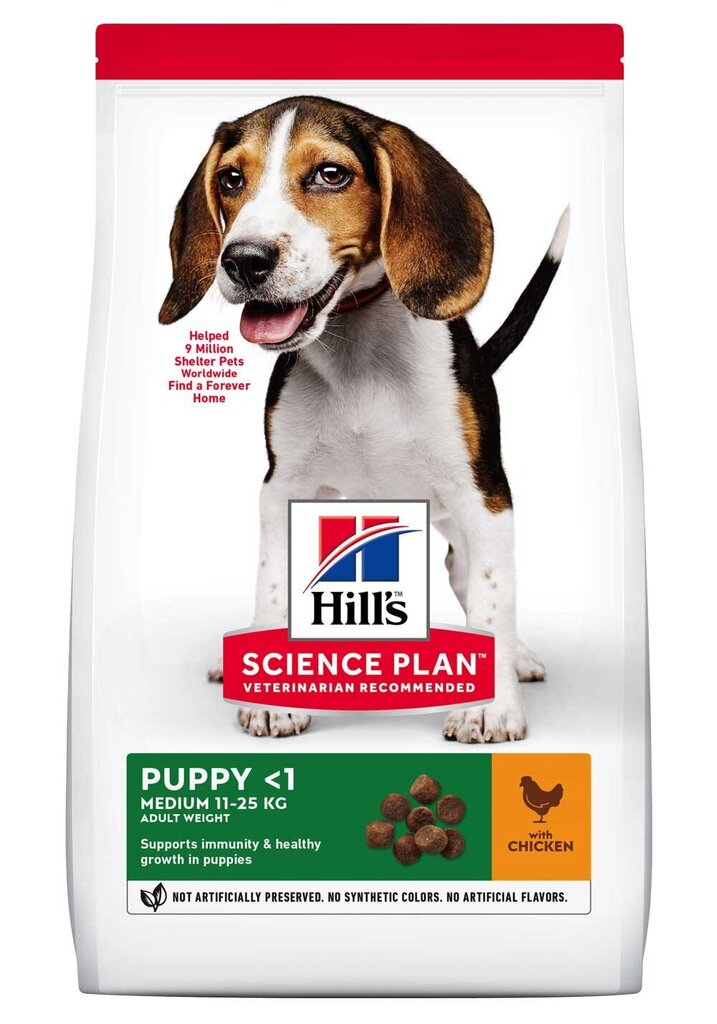 Hill's Science Plan Puppy Medium kucēnu barība ar vistu, 0.8 kg цена и информация | Sausā barība suņiem | 220.lv