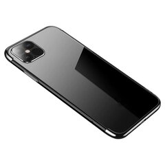 Hurtel Clear Color Case Gel TPU Electroplating frame Cover, piemērots iPhone 12 mini, melns cena un informācija | Telefonu vāciņi, maciņi | 220.lv