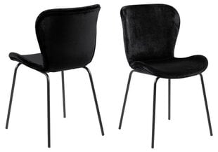 Комплект из 2-х стульев Batilda-A1, черный велюр цена и информация | Стулья для кухни и столовой | 220.lv