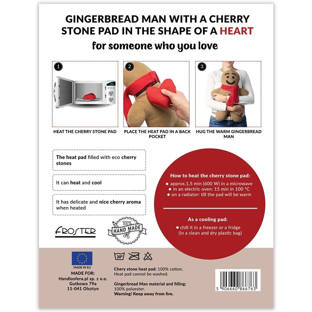 Sildītājs ar ķiršu kauliņu pildījumu Froster Gingerbread Man цена и информация | Citas oriģinālas dāvanas | 220.lv
