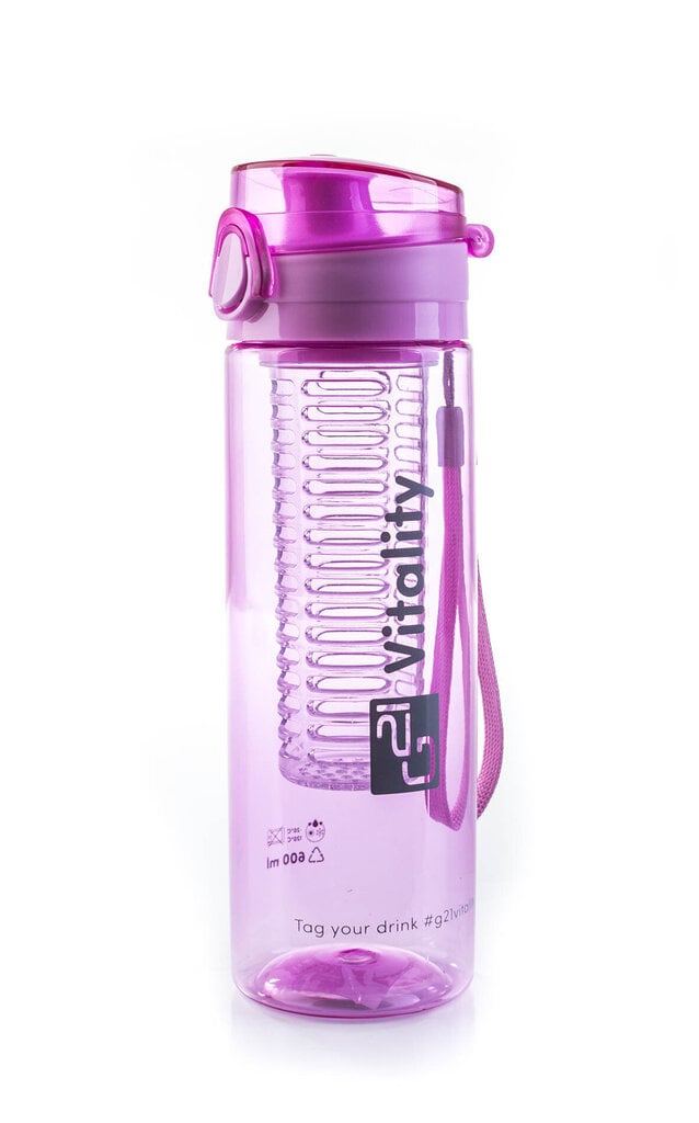 Pudele G21 60022128 (gluda, sulai) 600 ml, violeta cena un informācija | Ūdens pudeles | 220.lv