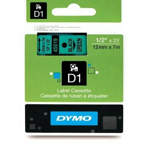 DYMO D1 lente, 12 mm x 7 m, melna uz zaļa cena un informācija | Piederumi printerim | 220.lv