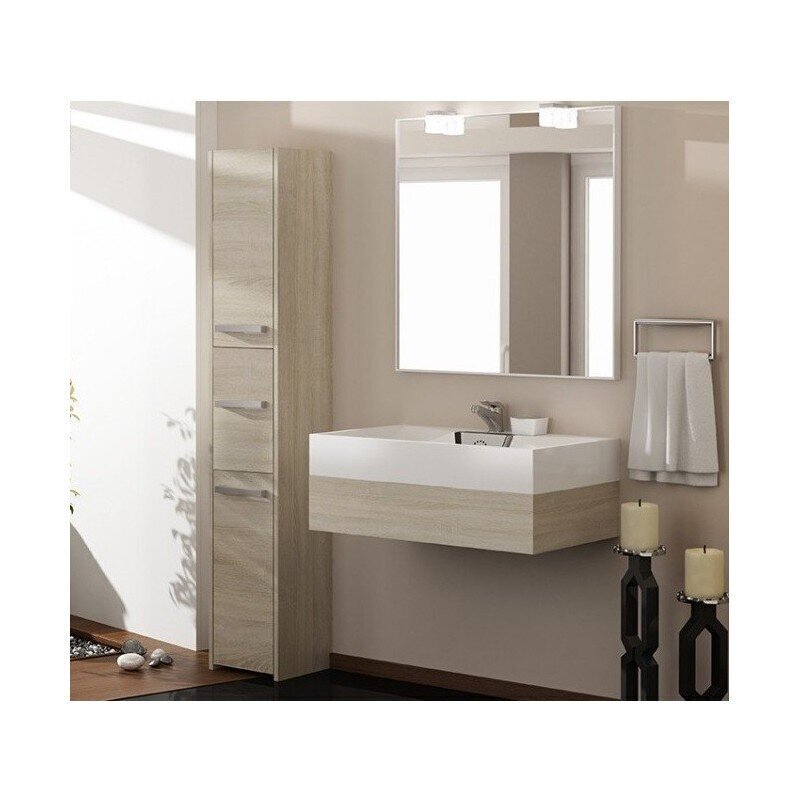 Augsts vannas istabas plaukts S33, ozolkoka krāsa цена и информация | Vannas istabas skapīši | 220.lv