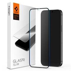 Spigen защитное стекло для Apple iPhone 12 / 12 Pro, черное цена и информация | Защитные пленки для телефонов | 220.lv