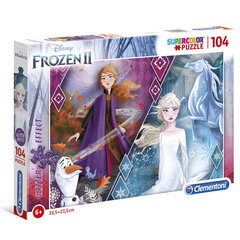 Puzle Clementoni Glitter Frozen 2 104 d. cena un informācija | Puzles, 3D puzles | 220.lv