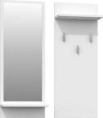 Pakaramais ar spoguli Riva, balts kaina ir informacija | Drēbju pakaramie | 220.lv