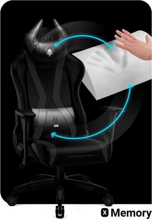 Spēļu krēsls Diablo X-Horn 2.0, melns (izmērs L) cena un informācija | Biroja krēsli | 220.lv