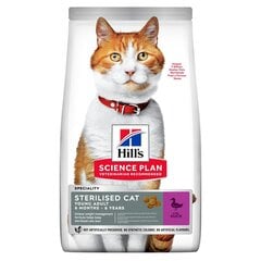 Hill's Science Plan Sterilised Cat Young Adult корм для кошек с уткой, 10 кг цена и информация | Сухой корм для кошек | 220.lv