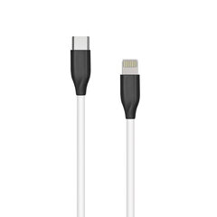 Силиконовый кабель USB-C - Lightning (белый, 1m) цена и информация | Кабели для телефонов | 220.lv