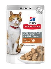 Hill's Science Plan Sterilised Cat Young Adult kaķu barība ar tītaru, 85g cena un informācija | Konservi kaķiem | 220.lv