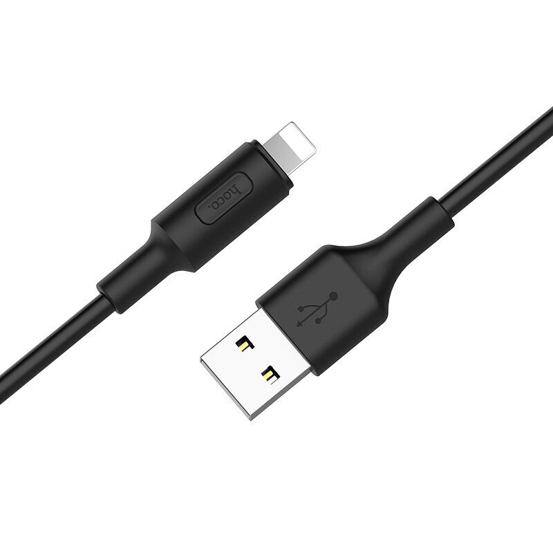 Vads USB A uz Lightning Hoco X25 1.0 m kabelis Lightning for Apple iPhone USB 2.0, Melns цена и информация | Savienotājkabeļi | 220.lv