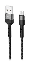 USB кабель Borofone BX34 microUSB 1.0 м, черный цена и информация | Кабели для телефонов | 220.lv