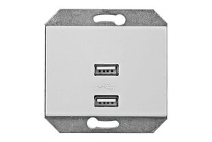 USB uzlādes ligzda 2xUSB bez rāmja Vilma 3.4A, balta cena un informācija | Elektrības slēdži, rozetes | 220.lv
