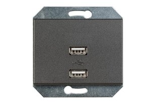 Розетка  Vilma с 2xUSB DC 5В 3,4A, углубляемая, без рамки, чёрная цена и информация | Электрические выключатели, розетки | 220.lv