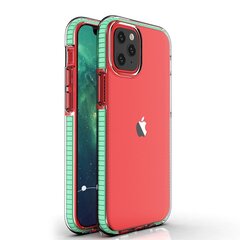 Spring Case clear TPU gel protective cover with colorful frame for iPhone 12 Pro / iPhone 12 mint цена и информация | Чехлы для телефонов | 220.lv