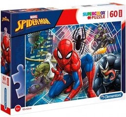 Головоломка Clementoni Maxi Super Color Spiderman 60 д. цена и информация | Пазлы | 220.lv