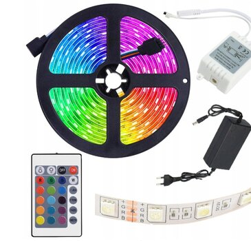 RGB Led lente 3528 ar pulti cena un informācija | LED lentes | 220.lv