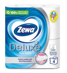 Tualetes papīrs ZEWA Deluxe Pure White, 3 slāņu, 4 ruļļi cena un informācija | Tualetes papīrs, papīra dvieļi | 220.lv
