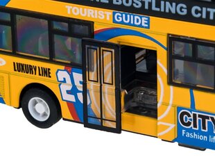 Металлический двухэтажный автобус Die Cast, желтый цена и информация | Игрушки для мальчиков | 220.lv