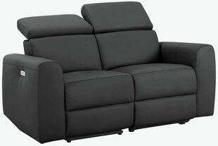 Divvietīgs dīvāns ar elektrisko atpūtas funkciju Notio Living Capena, mākslīgā āda, pelēks cena un informācija | Dīvāni | 220.lv