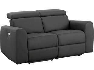 Divvietīgs dīvāns ar elektrisko atpūtas funkciju Notio Living Capena, mākslīgā āda, pelēks cena un informācija | Dīvāni | 220.lv