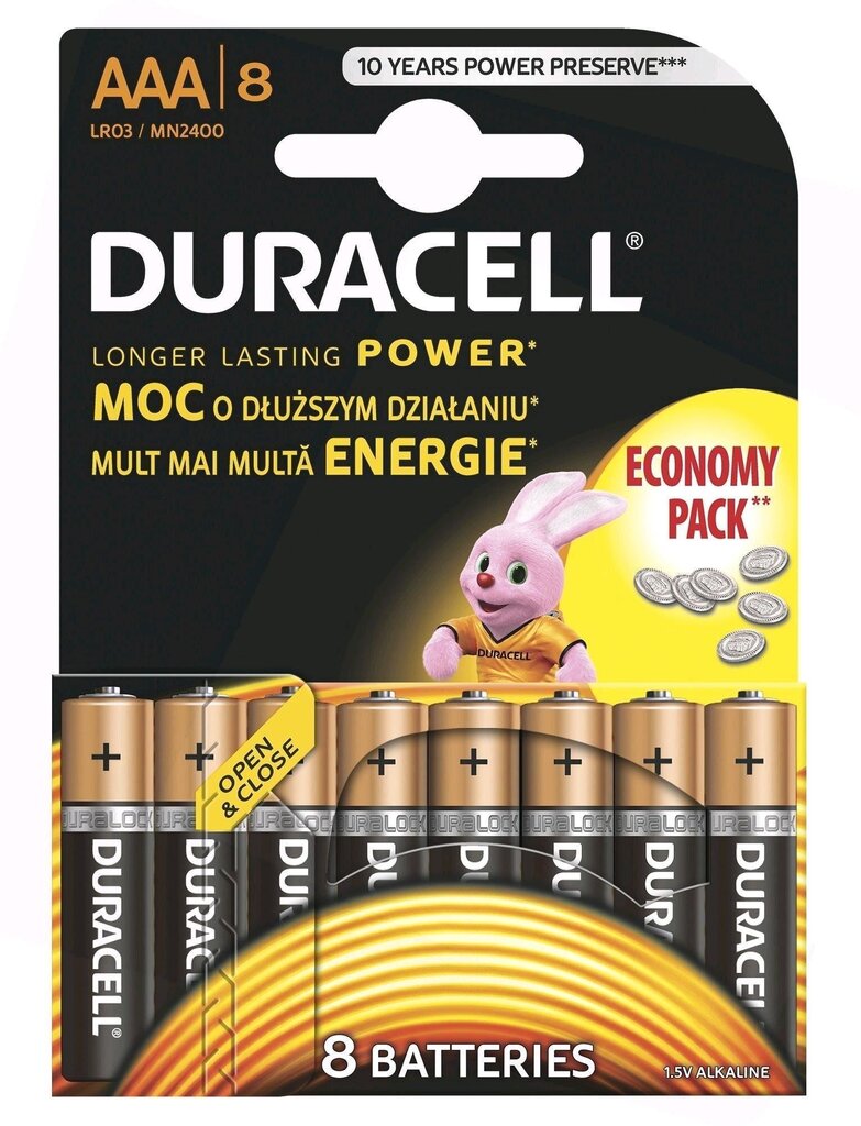 Duracell 8x LR03 AAA Single-use battery Alkaline cena un informācija | Baterijas | 220.lv