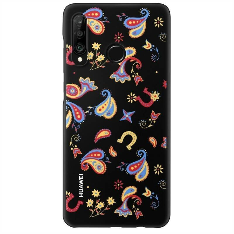 Huawei Original TPU Protective Cover for Huawei P30 Lite Flower Black cena un informācija | Telefonu vāciņi, maciņi | 220.lv