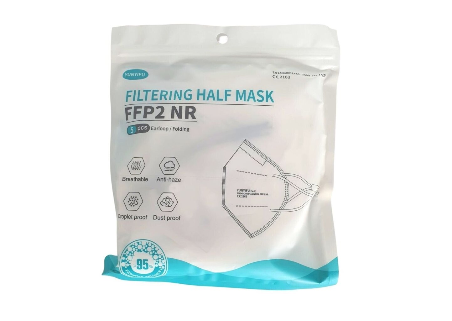 Respirators FFP2 (5 gab.) cena un informācija | Galvas aizsargi | 220.lv