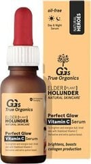 C vitamīna serums sejai GG's True Organics Natural Heroes ar plūškoka un cidoniju ekstraktiem, 30ml cena un informācija | GG's True Organics Smaržas, kosmētika | 220.lv