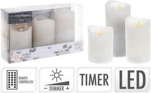 LED sveču komplekts ar tālvadības pulti Realistic Flame, 3 gab. cena un informācija | Sveces un svečturi | 220.lv