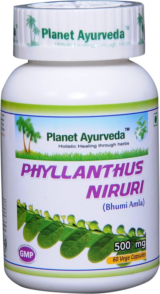 Uztura bagātinātājs Phyllanthus Niruri Planet Ayurveda, 60 kapsulas cena un informācija | Vitamīni, preparāti, uztura bagātinātāji labsajūtai | 220.lv