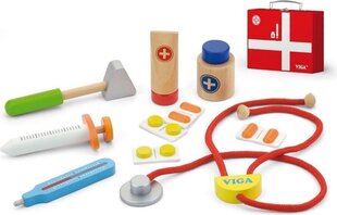 Деревянный детский набор доктора в чемодане Viga цена и информация | Игрушки для девочек | 220.lv