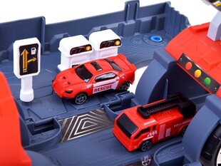 Kravas automašīna ar autostāvvietu Super Storage, sarkana cena un informācija | Rotaļlietas zēniem | 220.lv