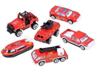 Комплект металлических пожарно-спасательных машин Die Cast, 6 шт. цена и информация | Игрушки для мальчиков | 220.lv