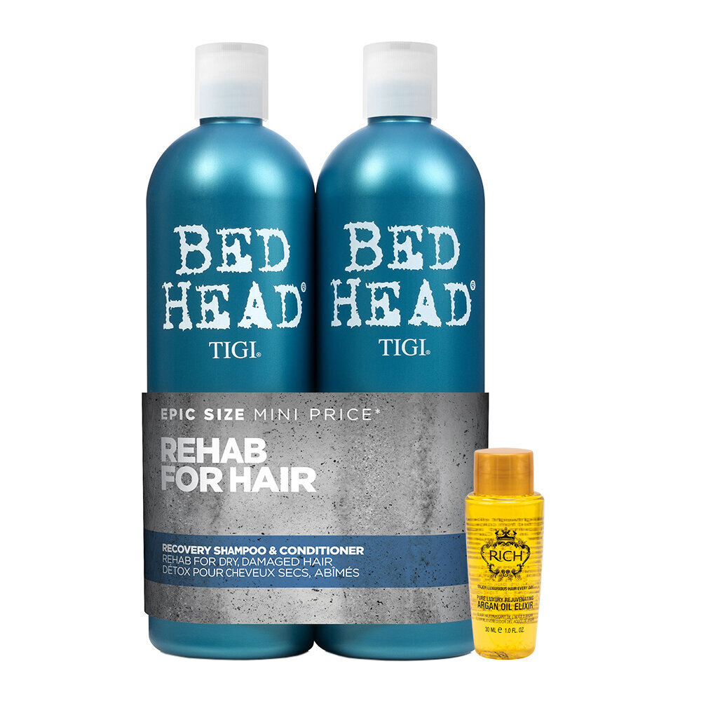 Komplekts TIGI Bed Head Urban Recovery Tweens 2x750ml + RICH Argan Oil Argana Eļļas Eliksīrs 30ml цена и информация | Šampūni | 220.lv