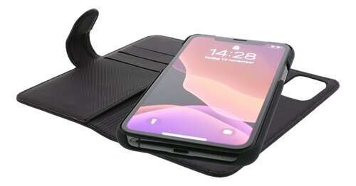 „DELTACO“ maciņš iPhone 12 Pro Max, magnētiskais aizmugurējais vāks, Melns cena un informācija | Telefonu vāciņi, maciņi | 220.lv