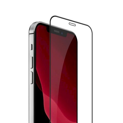 Fusion Full Glue 5D Tempered Glass Aizsargstikls Pilnam Ekrānam Apple iPhone 12 Pro Max Melns cena un informācija | Ekrāna aizsargstikli | 220.lv