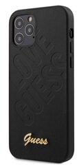 Guess GUHCP12MPUILGBK Iridescent Love Cover Silikona Aizsargapvalks Apple iPhone 12 / 12 Pro Melns cena un informācija | Telefonu vāciņi, maciņi | 220.lv