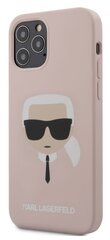 Karl Lagerfeld KLHCP12MSLKHLP Head Cover Silikona Aizsargapvalks Apple iPhone 12 / 12 Pro Rozā cena un informācija | Telefonu vāciņi, maciņi | 220.lv