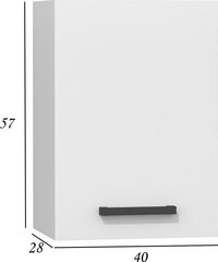 Подвесной кухонный шкаф G-40/57, белый цена и информация | Кухонные шкафчики | 220.lv
