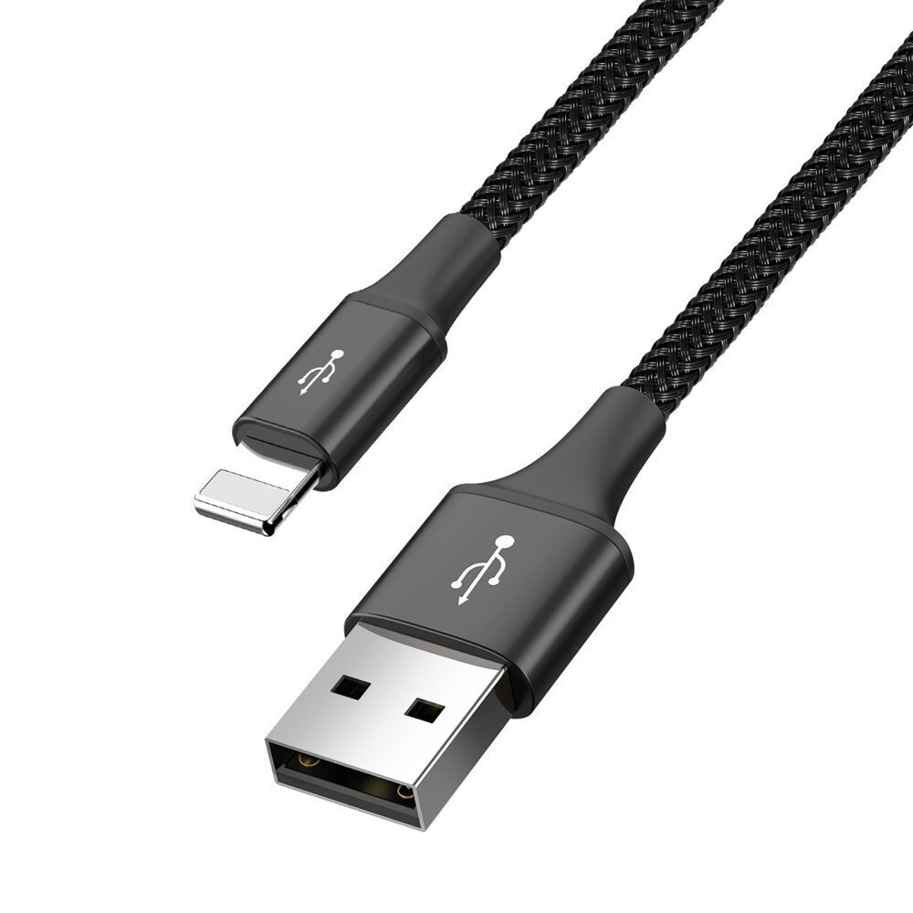 Baseus Lightning / USB Type C / 2x micro USB neilona pīts kabelis 3.5A 1.2m melns cena un informācija | Savienotājkabeļi | 220.lv