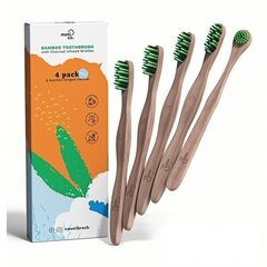 Bambusa mutes kopšanas komplekts Moti-Co Bamboo Toothbrush Kit Bambusa mutes kopšanas komplekts, 1gab цена и информация | Зубные щетки, пасты | 220.lv