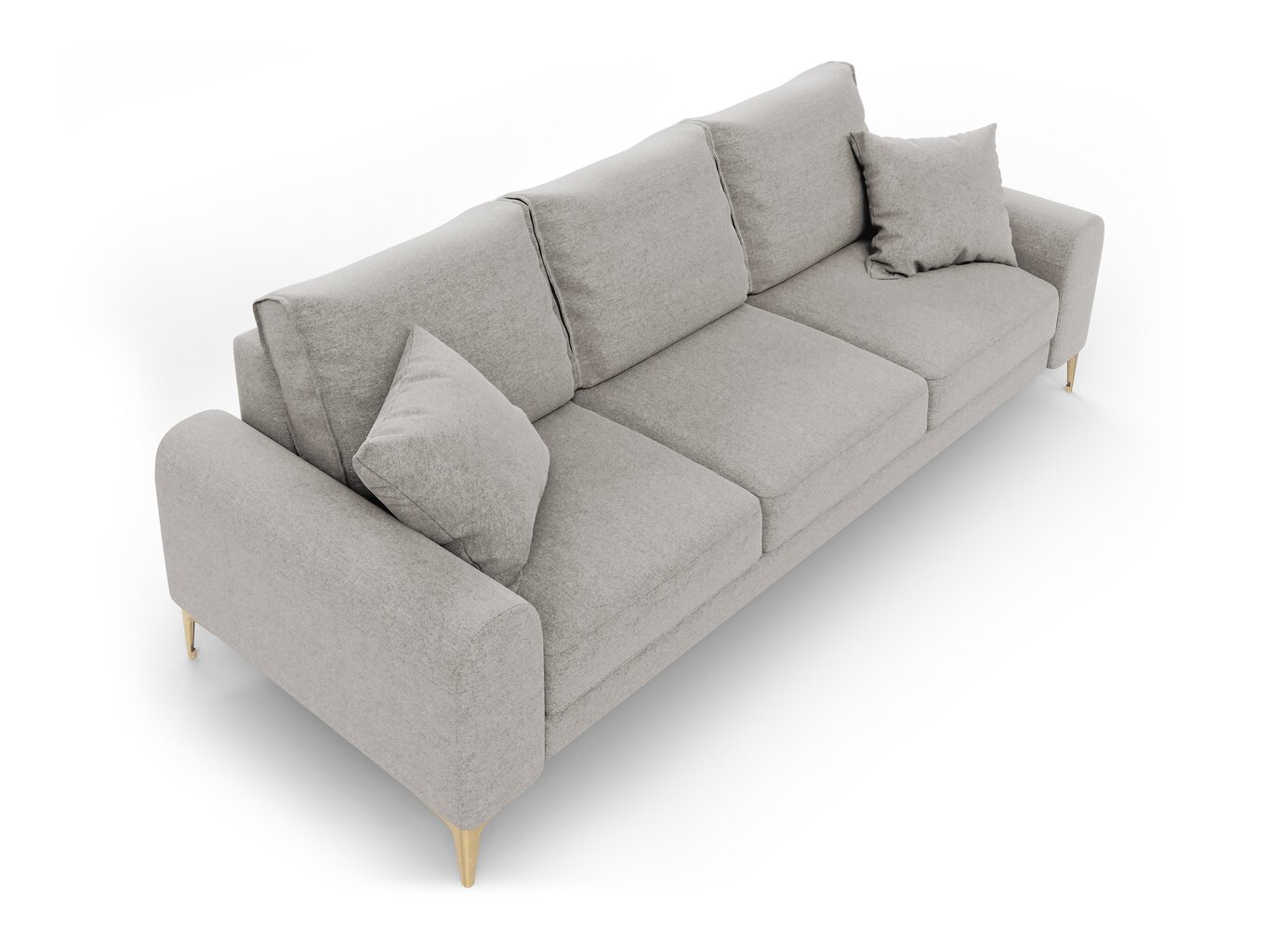 Trīsvietīgs dīvāns Mazzini Sofas Madara 222 cm, gaiši pelēks cena un informācija | Dīvāni | 220.lv