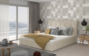 Кровать NORE Inge 01, 200x200 см, бежевая цена и информация | Кровати | 220.lv