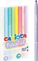 Krāsu flomasteri Carioca Pastel, 8 krāsas cena un informācija | Modelēšanas un zīmēšanas piederumi | 220.lv