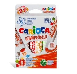 Фломастеры со штампиками Carioca, 6 цветов цена и информация | Принадлежности для рисования, лепки | 220.lv