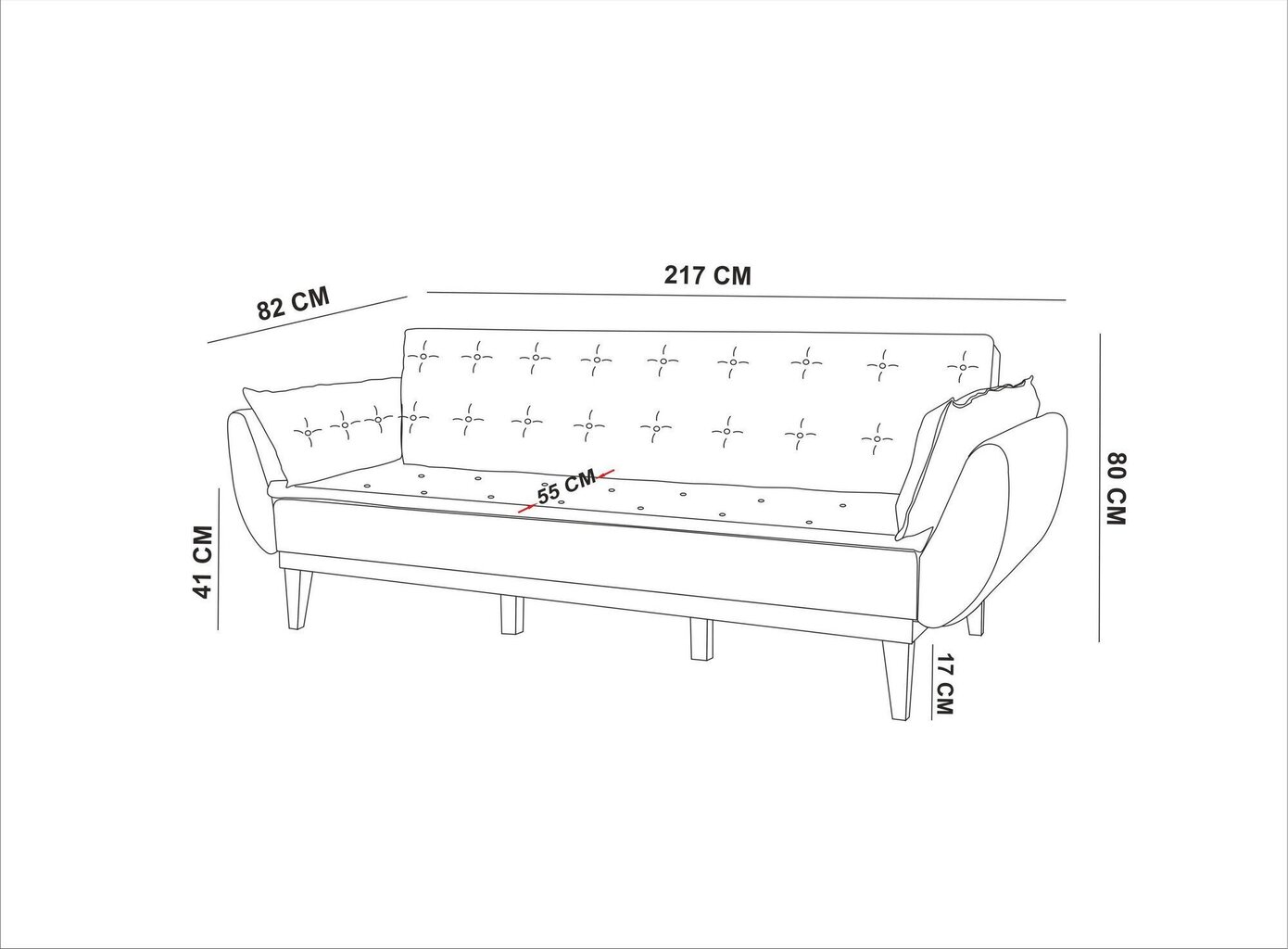 Dīvāns Artie Fiona, krēmkrāsas cena un informācija | Dīvāni | 220.lv