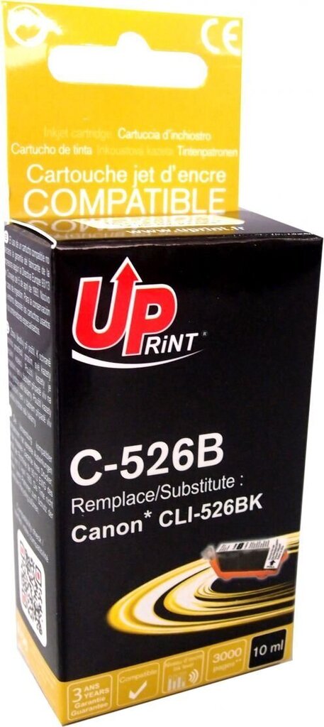 Tintes kārtridžs UPrint Canon CLI-526BK Melna cena un informācija | Tintes kārtridži | 220.lv